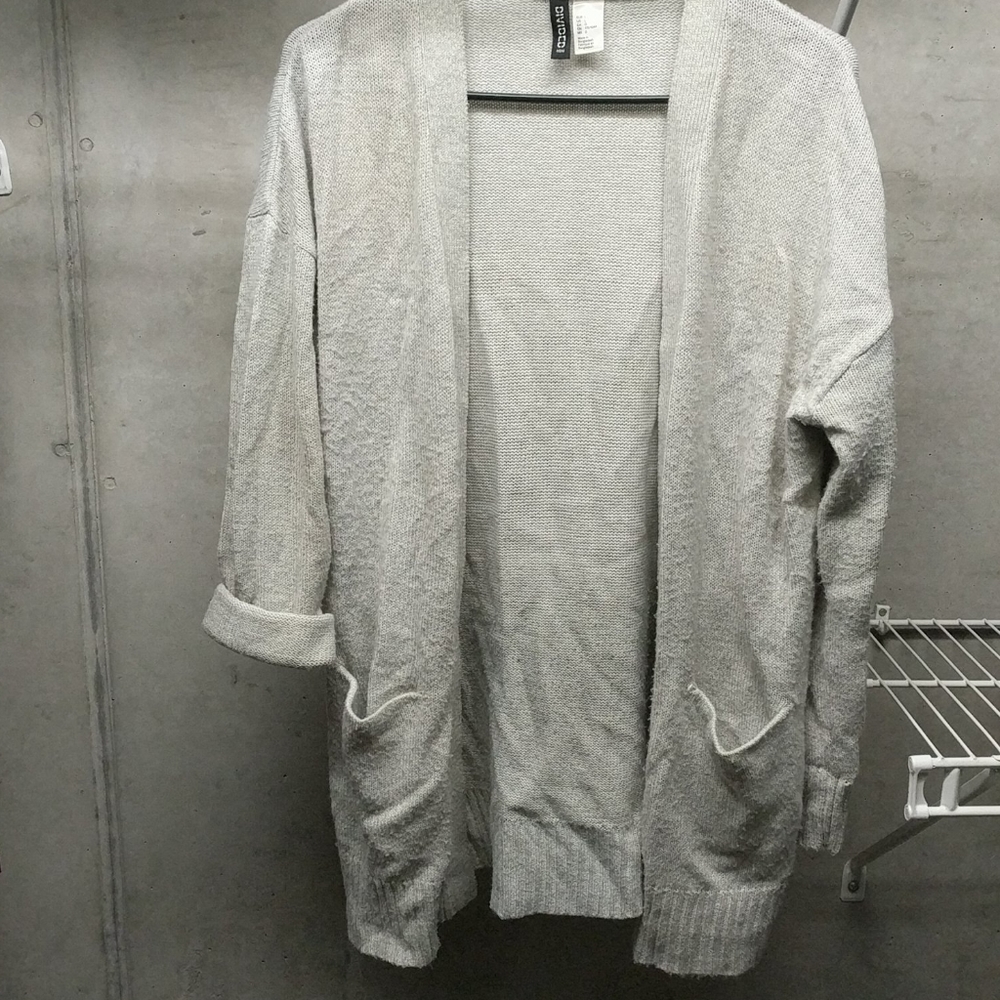 light grey cardigan